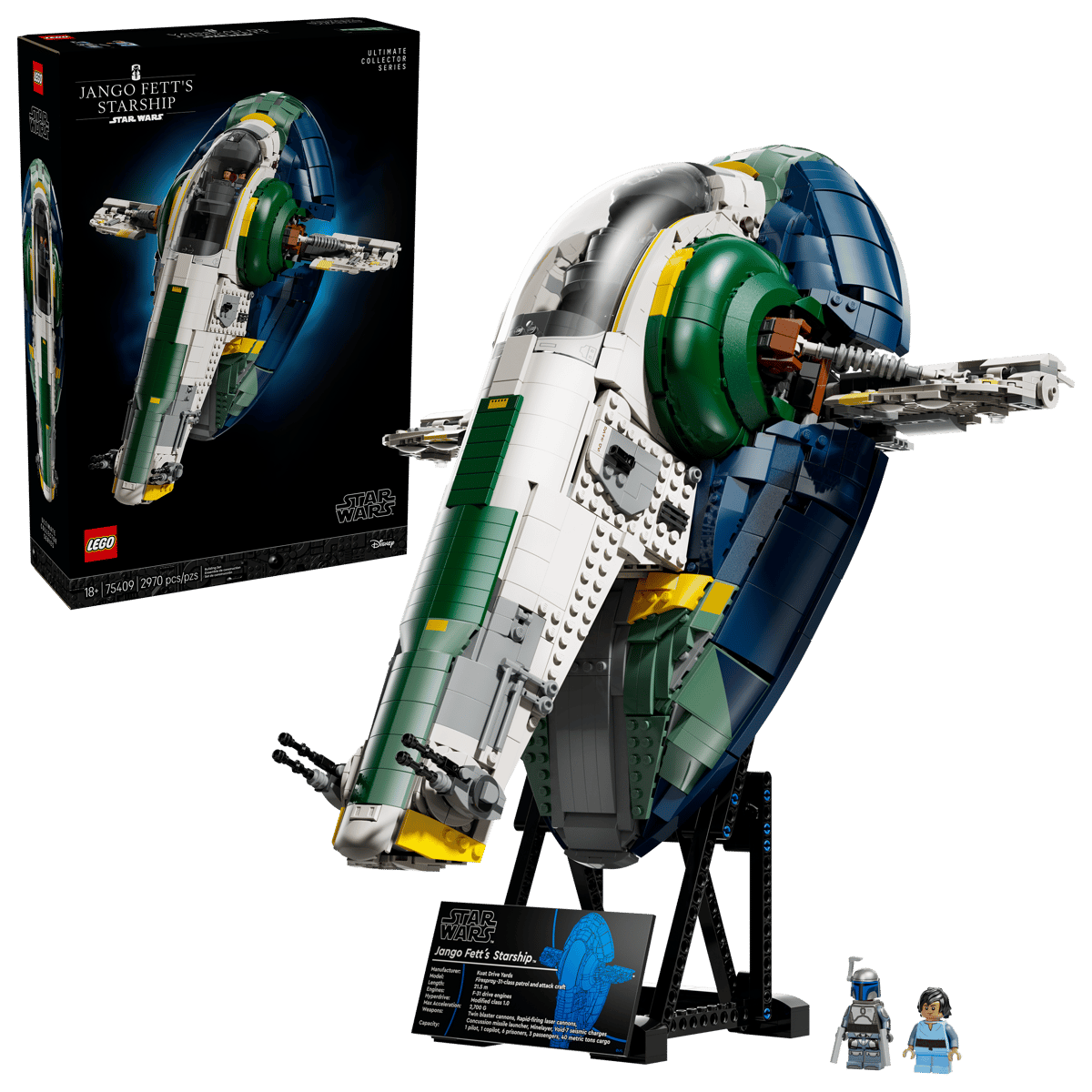 Lego Star Wars Jango Fetts Firespray-class ruimteschip 75409
